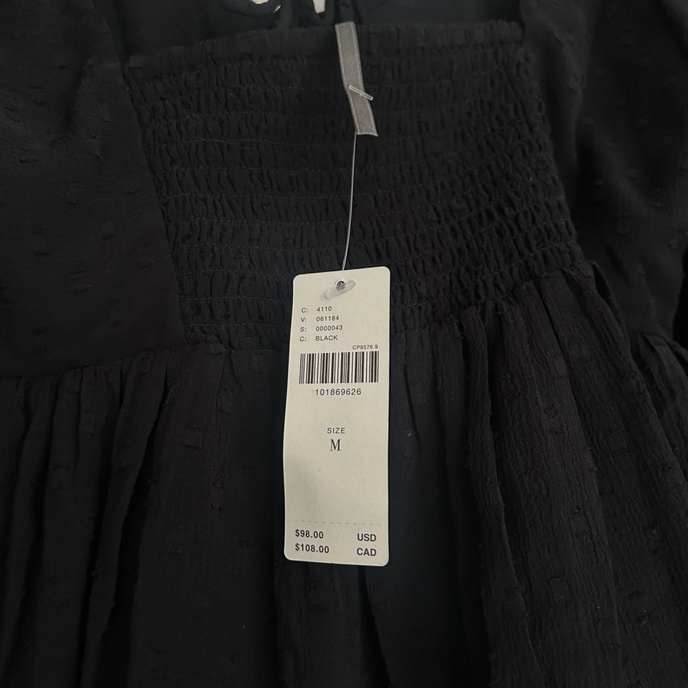 By Anthropologie Peplum Blouse Black V-Neck Top - Picture 8 of 8